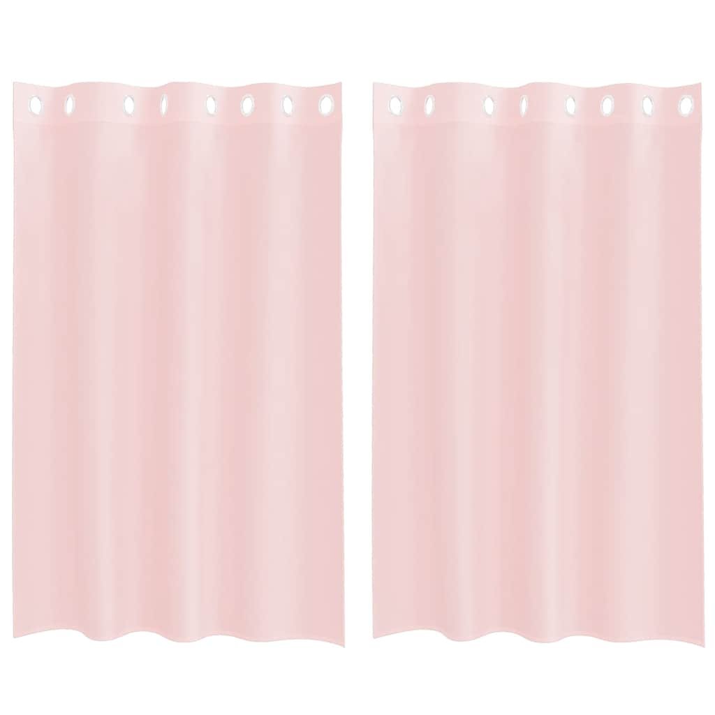 vidaXL Zasłony woalowe z przelotkami 2 szt. Jasnoróżowe 140x175 cm
