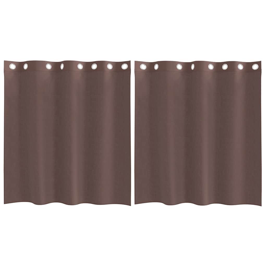 vidaXL Zasłony woalowe z przelotkami 2 szt. Brązowe 140x140 cm