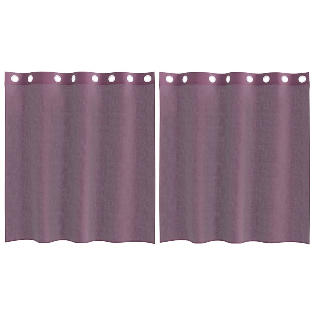 vidaXL Zasłony woalowe z przelotkami 2 szt. Fioletowe 140x140 cm