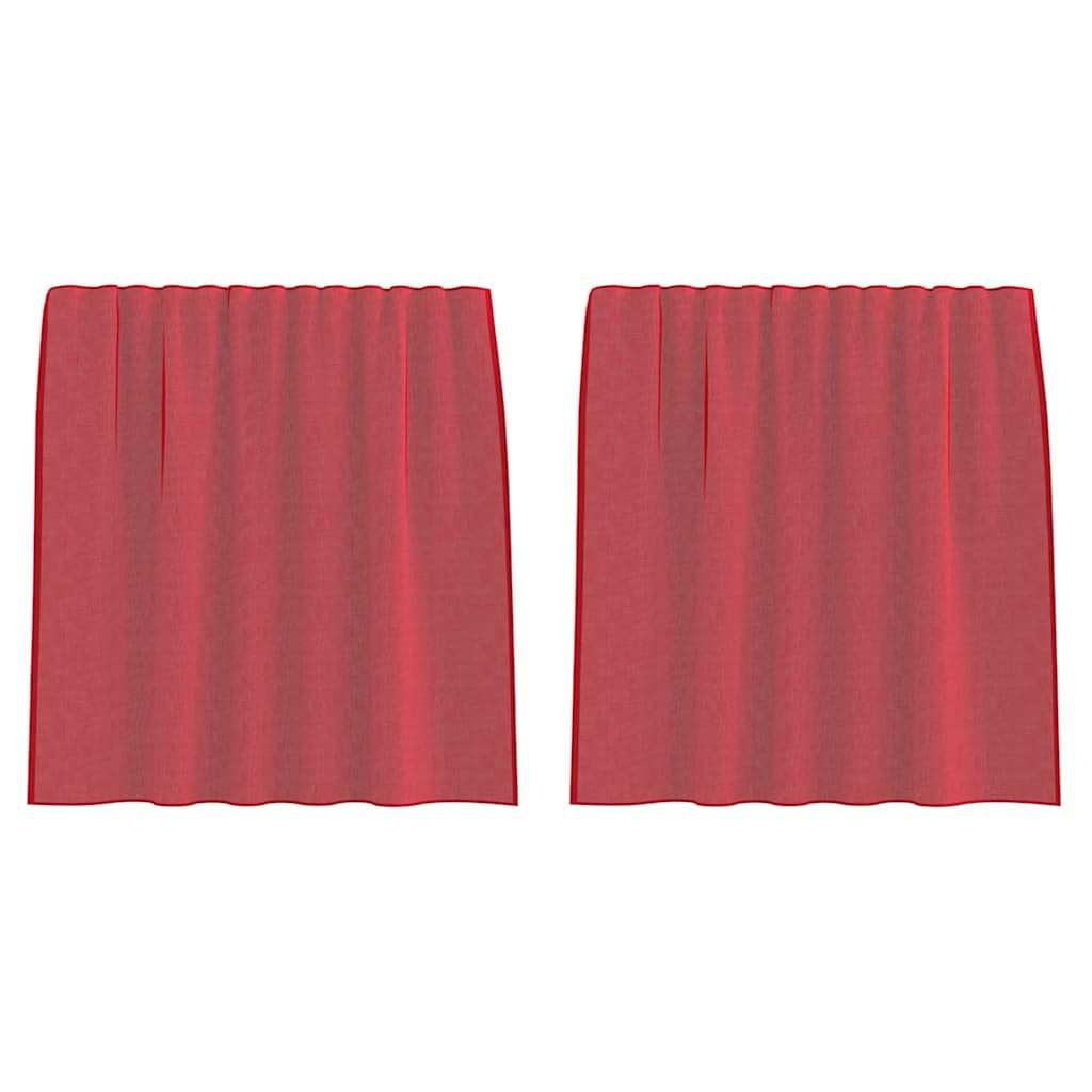 vidaXL Zasłony z woalu z kieszeniami na drążek 2 szt. Wino czerwone