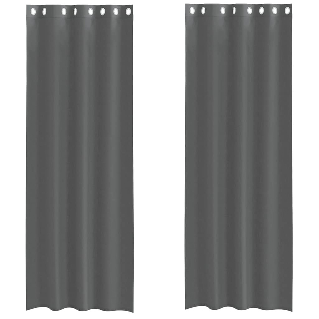 vidaXL Zasłony woalowe z przelotkami 2 szt. Ciemnoszary 140x300 cm