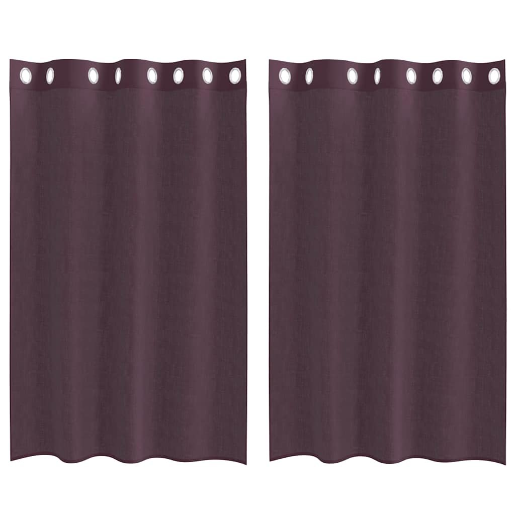 vidaXL Zasłony woalowe z przelotkami 2 szt. Fioletowe 140x175 cm