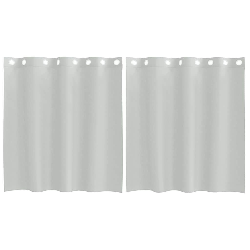 vidaXL Zasłony woalowe z przelotkami 2 szt. Jasnoszary 140x140 cm