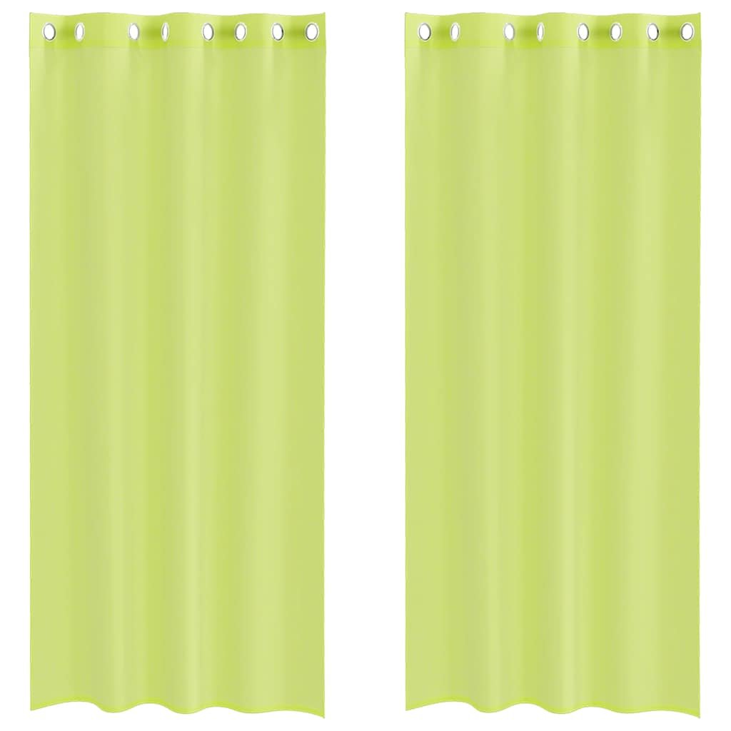 vidaXL Zasłony woalowe z przelotkami 2 szt. Jabłkowo-zielone 140x245cm
