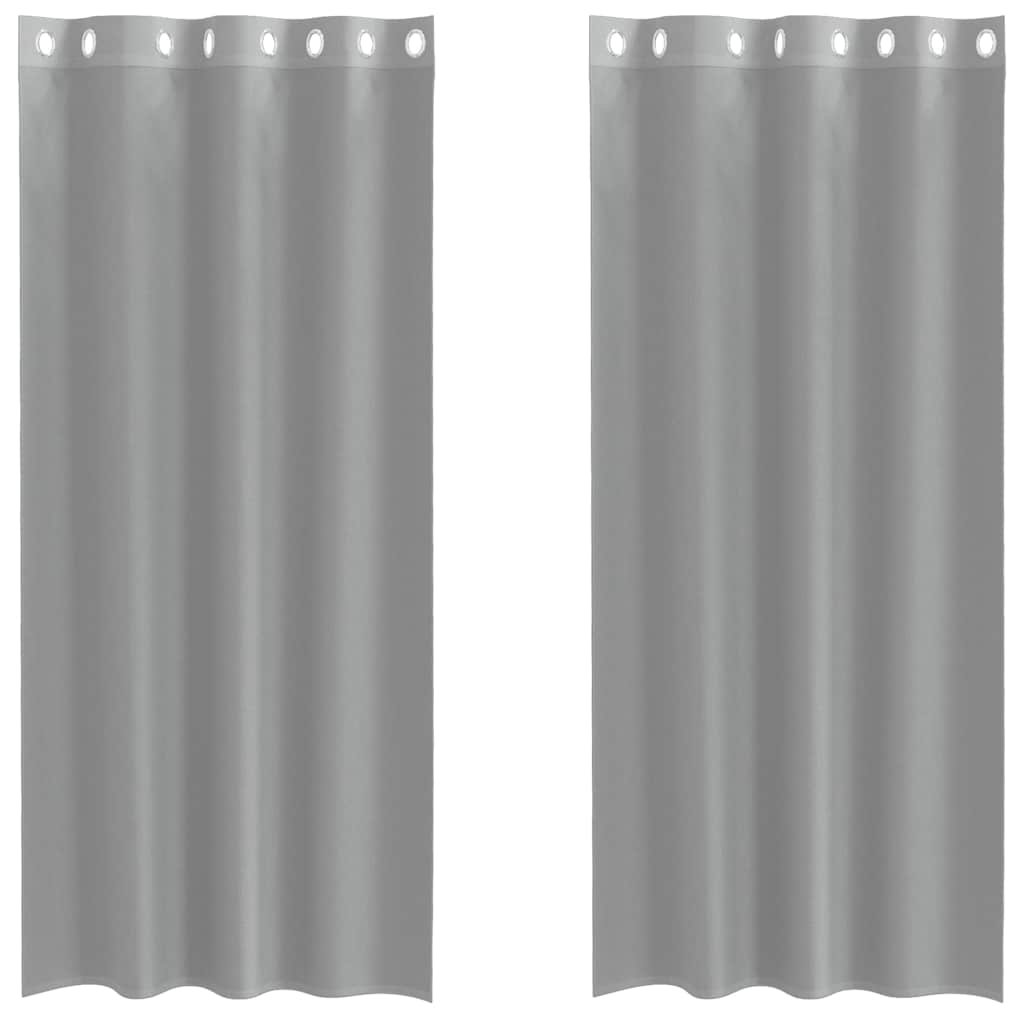 vidaXL Zasłony woalowe z przelotkami 2 szt. Jasnoszary 140x245 cm