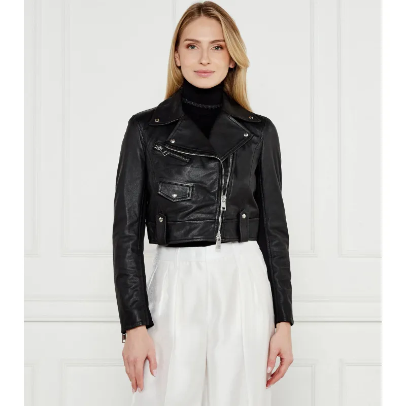 Marc Cain Skórzana kurtka | Slim Fit