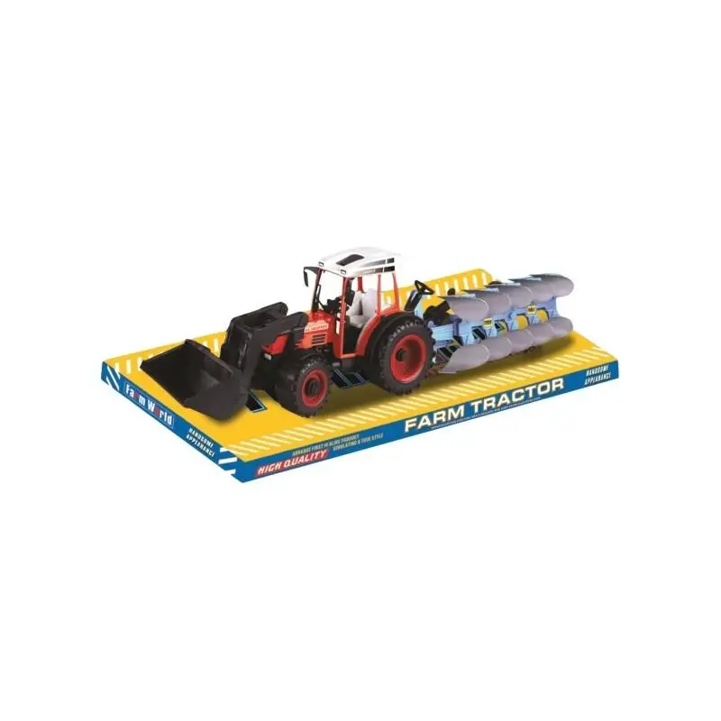 Traktor z pługiem i łyżką - Macyszyn Toys