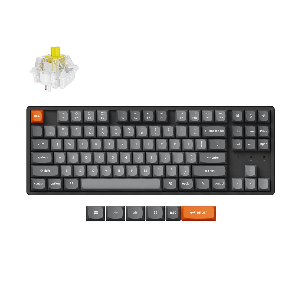 Keychron K8 MAX bezprzewodowa klawiatura mechaniczna z podświetleniem RGB Keychron Hot-Swap Super Banana Switch - Czarna (Black)