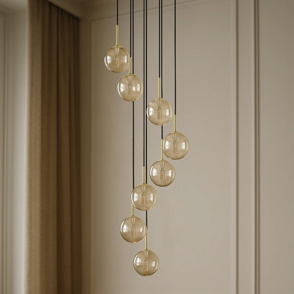 Unikalna lampa wisząca z kloszami na żarówkę G9 K-5562 z serii GALAXY