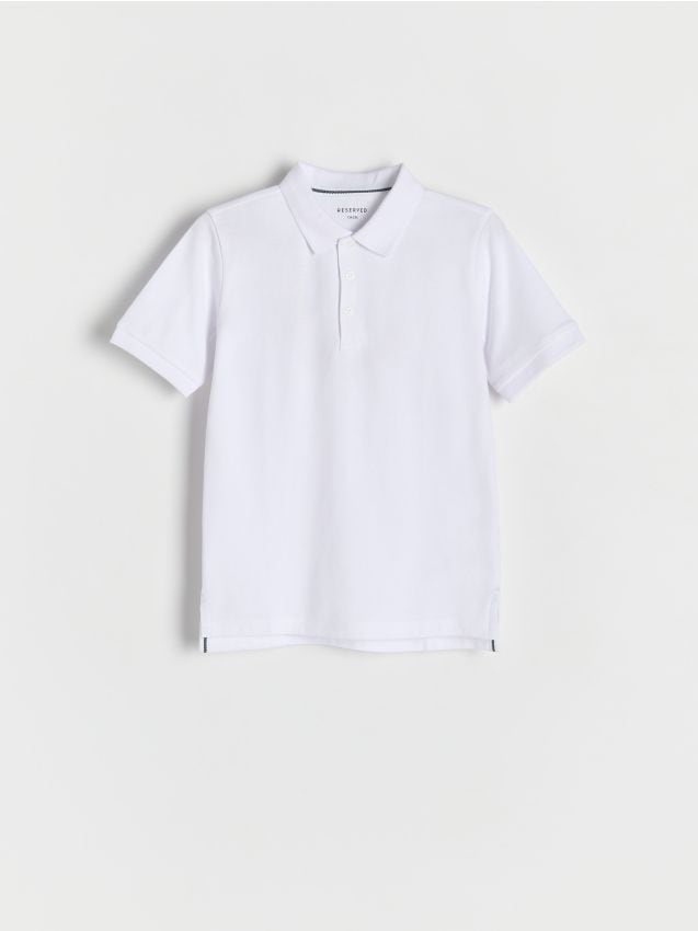 Reserved - T-shirt polo - biały