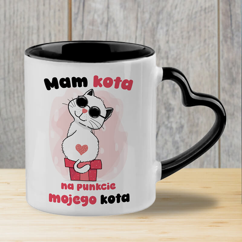 Kubek z nadrukiem - Mam kota, czarne serce