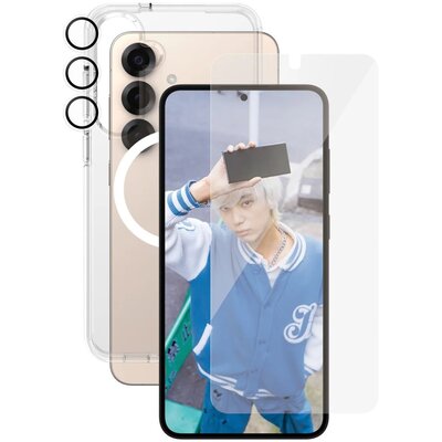 PanzerGlass Etui ze szkłem na ekran i aparat CARE by Flagship 3in1 do Galaxy S25 Plus, przezroczyste