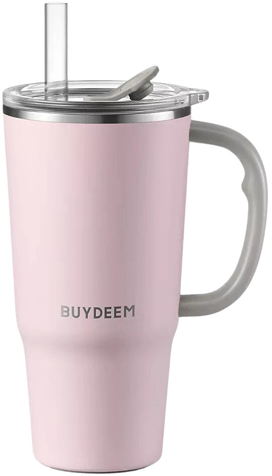 Kubek termiczny ze słomką BUYDEEM DS57 700 ml Różowy