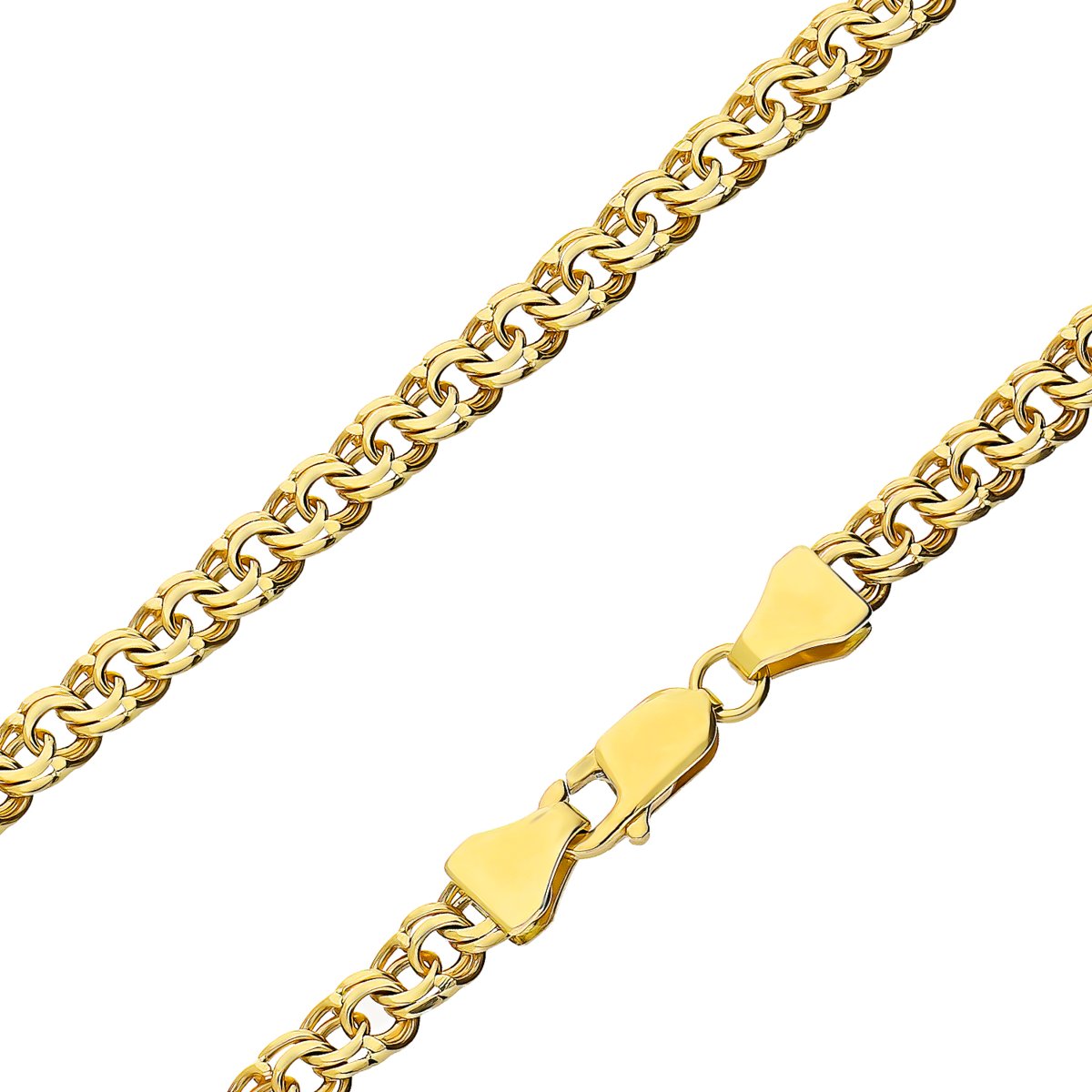 Szeroki łańcuszek złoty Garibaldi 5mm 585 14 karat
