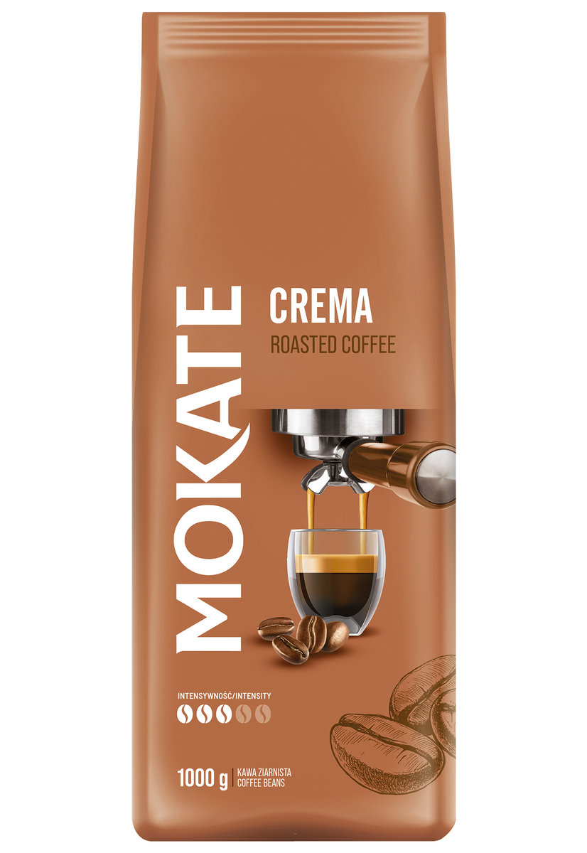 Kawa Ziarnista Mokate Crema 1KG Do Ekspresu Świeżo Palona Blend Robusta
