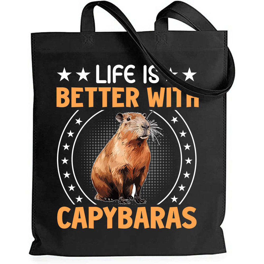 TORBA BAWEŁNIANA SHOPER ZABAWNY PREZENT KAPIBARA CAPYBARA MAKE ME HAPPY WZ