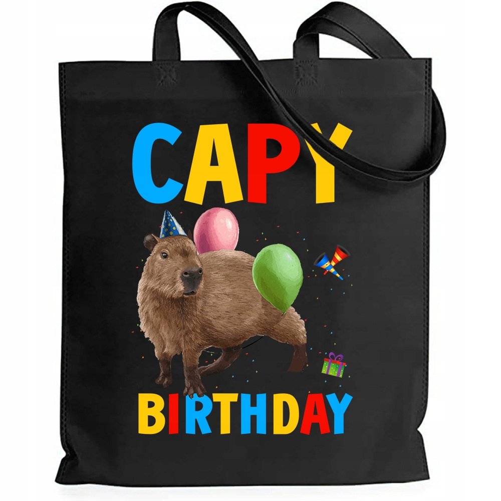 TORBA BAWEŁNIANA SHOPER ZABAWNY PREZENT URODZINY KAPIBARA CAPYBIRTHDAY WZ