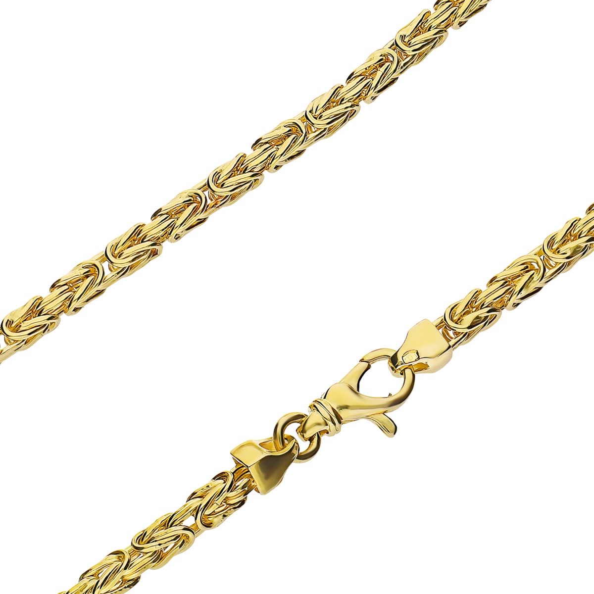 Dmuchany złoty łańcuszek królewski 4mm 585 14 karat