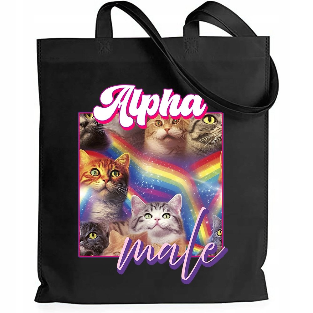 TORBA BAWEŁNIANA SHOPER ŚMIESZNY PREZENT DLA CHŁOPAKA MĘŻA ALFA MALE WZORY