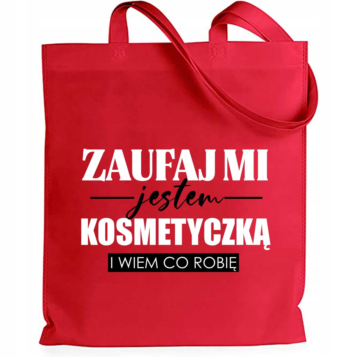 TORBA CZERWONA SHOPERNA ZAKUPY DLA KOSMETYCZKI WZ