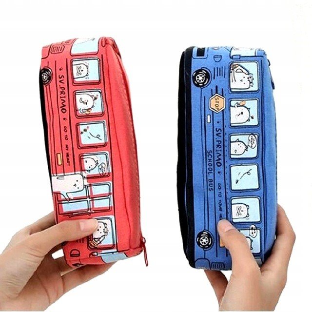 Piórnik szkolny AUTOBUS : Kolor - Niebieski