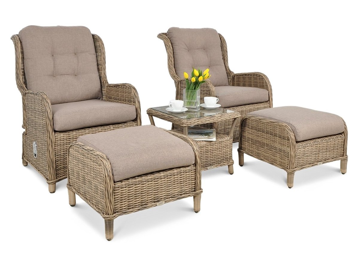 Zestaw mebli ogrodowych FOCUS GARDEN Sienna Duo Premium Brown, brązowy, 5 elementów