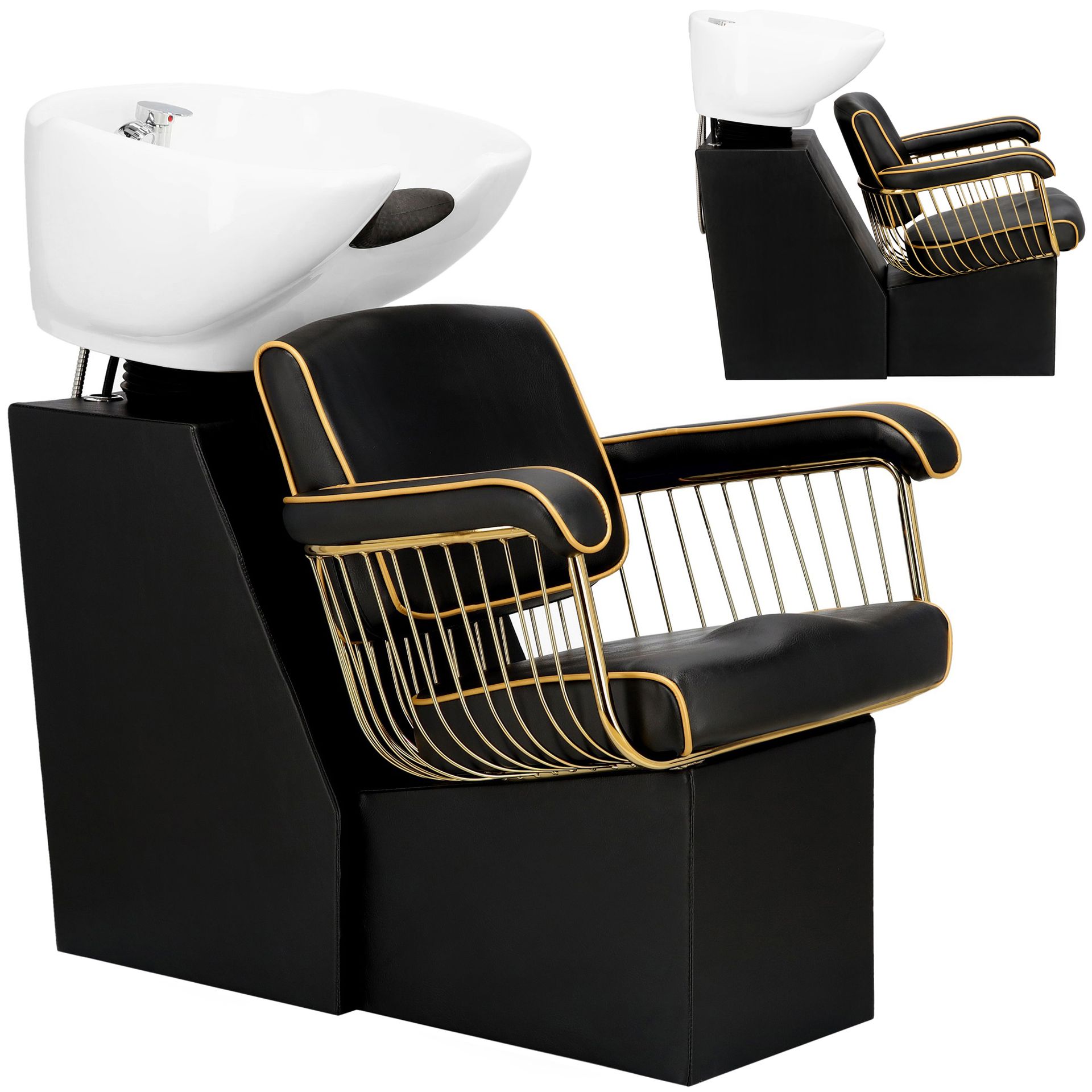 Myjnia myjka fryzjerska barberska do salonu fryzjerskiego barberskiego Lorenzo misa ceramiczna armatura bateria słuchawka