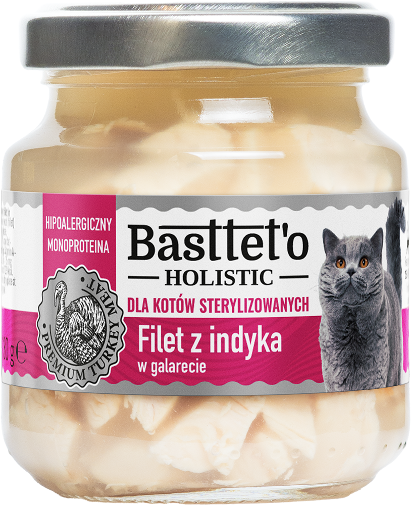 Basttet'o Holistic filet z indyka w galerecie dla kotów sterylizowanych 130g