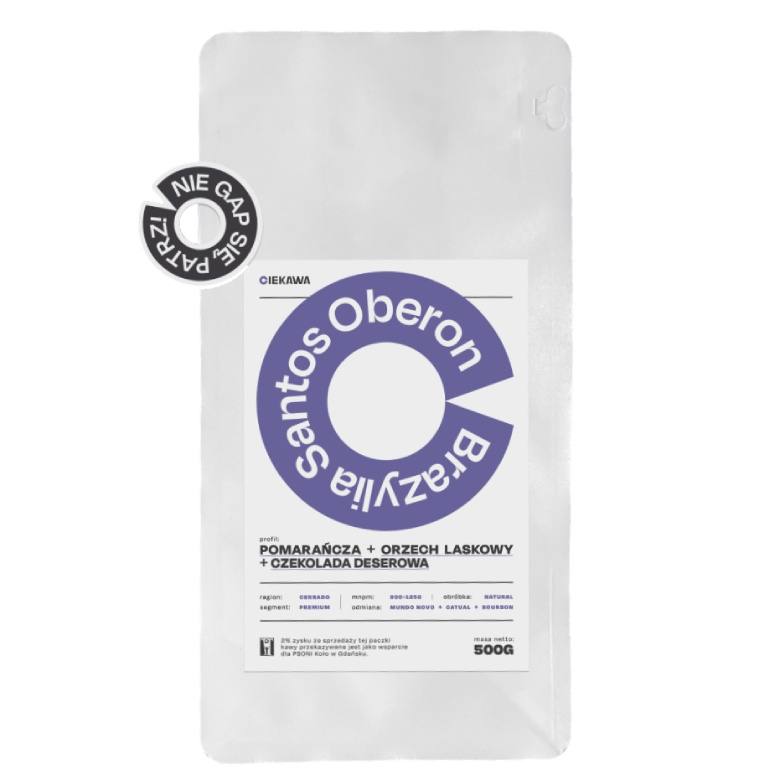 Kawa ziarnista Leń Coffee BRAZYLIA Santos Oberon 500g