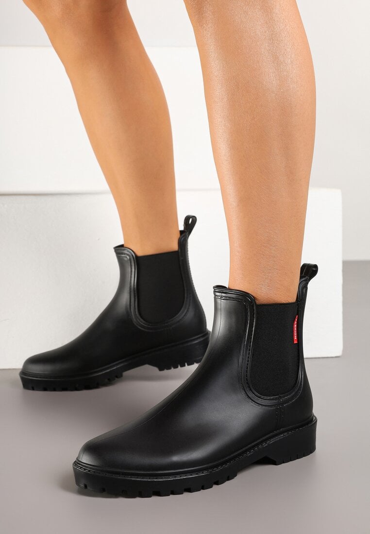 Czarne Kalosze w Stylu Sztybletów Bellexia