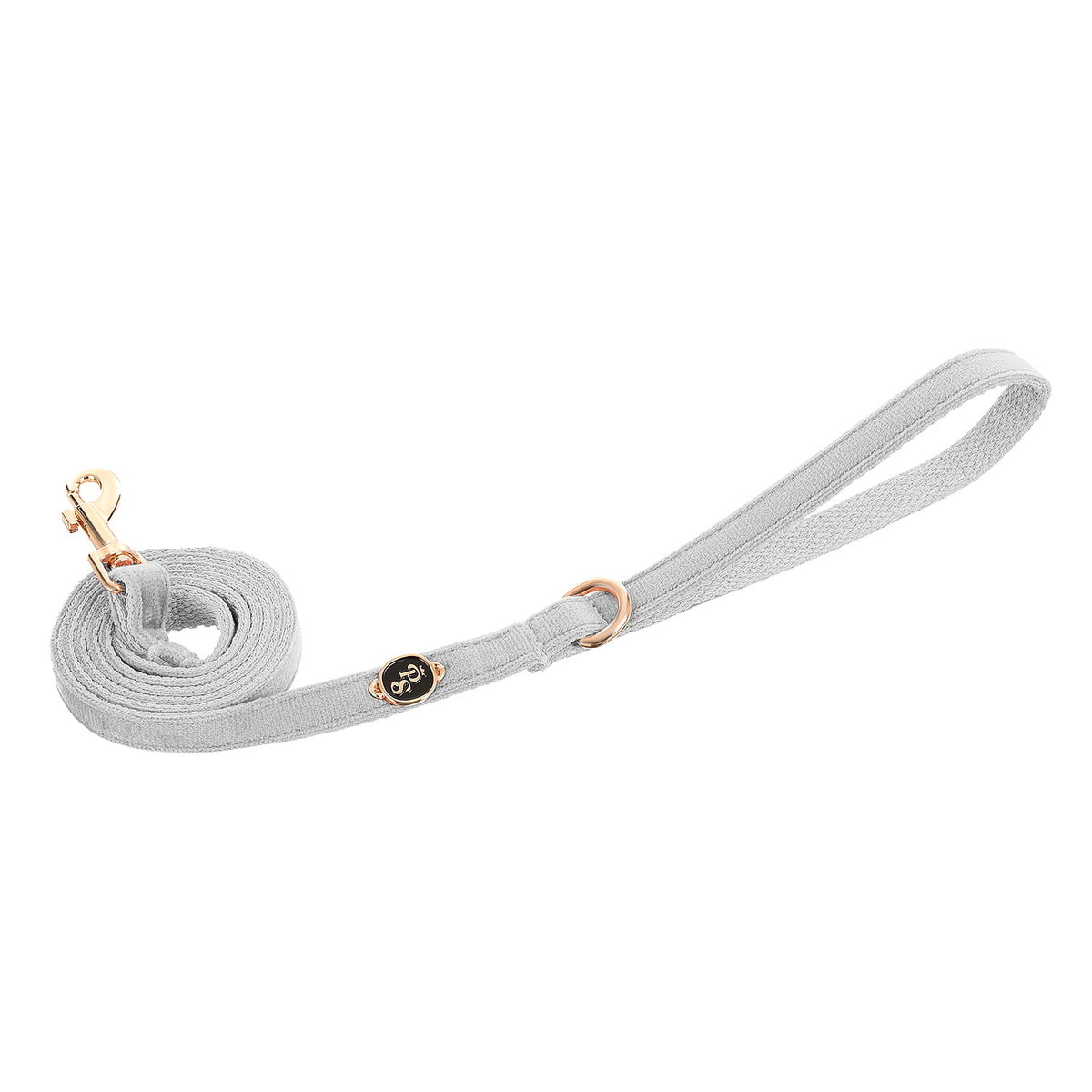 Elegancka smycz dla psa kota Petstories velvet szara Rozmiar M
