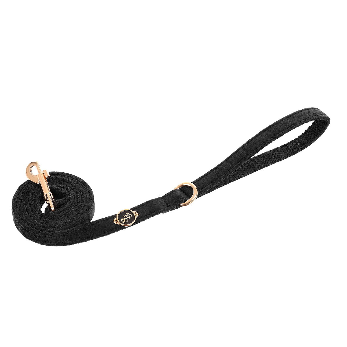 Elegancka smycz dla psa kota Petstories velvet czarna Rozmiar M