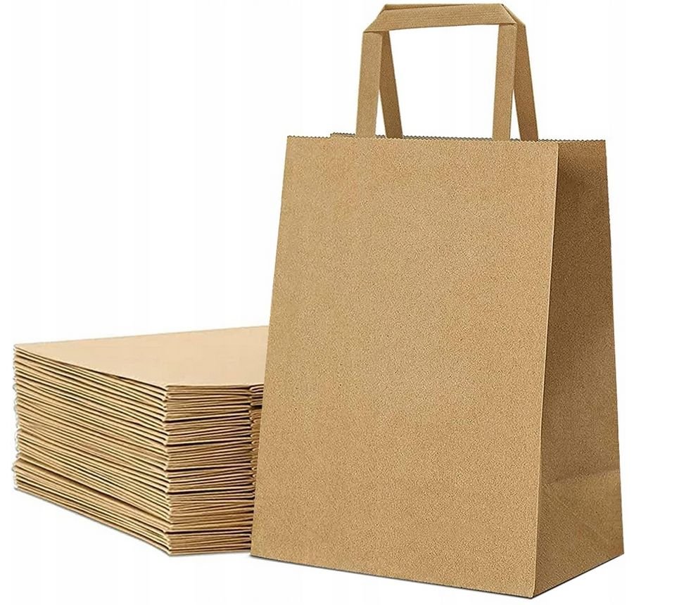 Torby Papierowe 26x14x30 -50szt. Torba Papierowa Szara 260x140x300 MOCNA