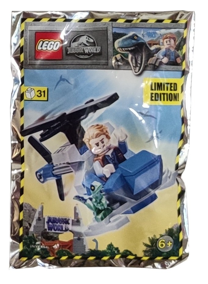 Lego Jurassic World Zestaw - Owen With Helicopter 122113 Polybag Klocki