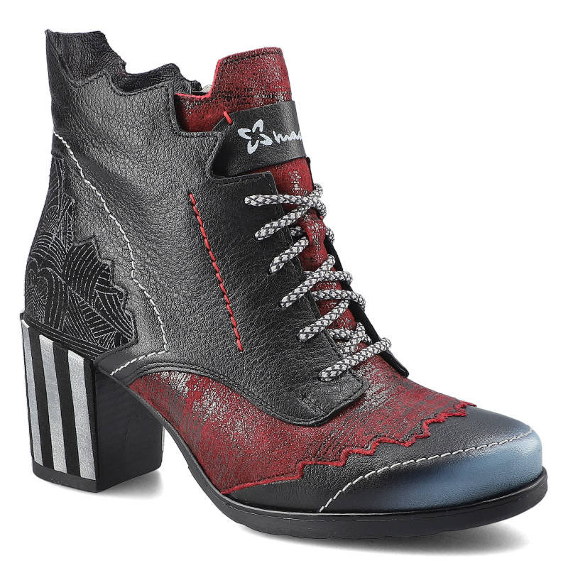 Czarne Botki Maciejka Damskie Eleganckie Obuwie