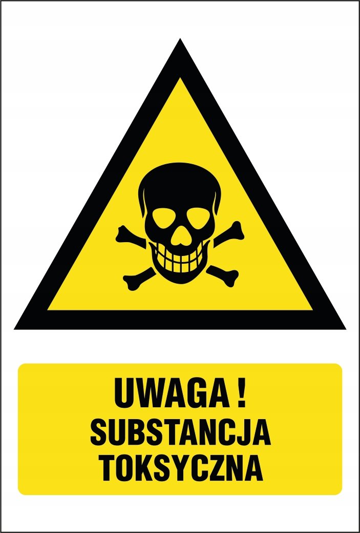 Tabliczka: Uwaga substancj_a toksyczn_a 30x42cm PCV 3mm