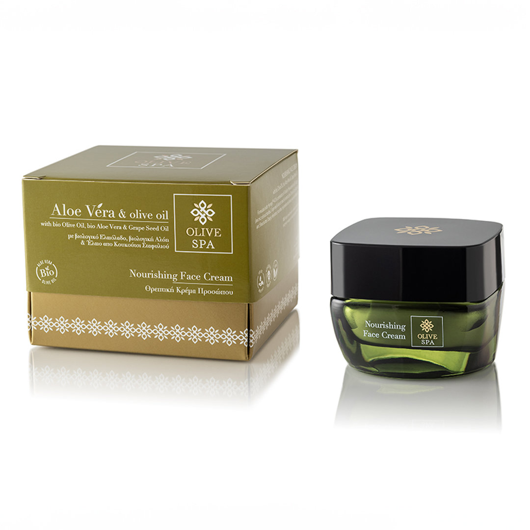 Odżywczy krem do twarzy z aloesem 50 ml Naturalny I Wyciąg z aloesu i oliwa z oliwek I Dla każdego typu cery OLIVE SPA