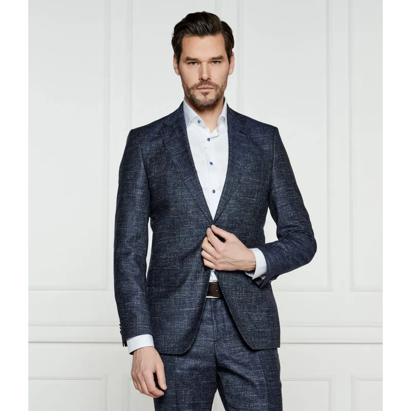 BOSS BLACK Wełniana marynarka H-Hutson-251 Slim Fit z dodatkiem lnu