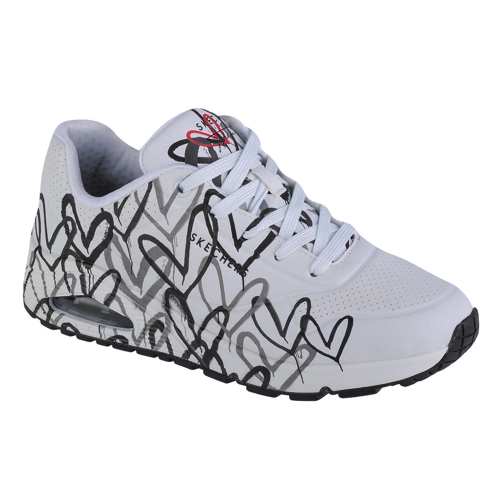 Buty damskie Skechers JGoldcrown Uno Spread The Love white/black/gray 37 Eu