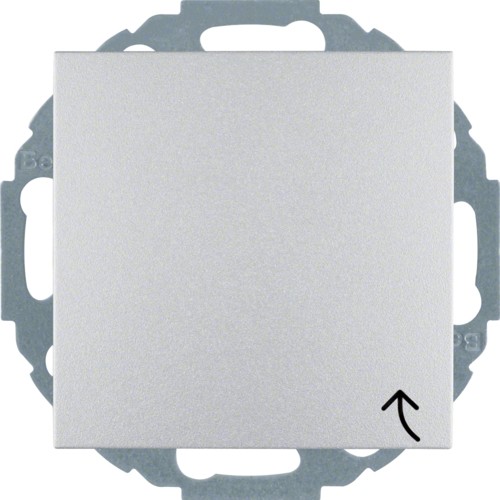 Hager Polo Berker B.1/B.3/B.7 Glas Gniazdo pojedyncze SCHUKO 16A 250V z pokrywą i ochrona styków aluminium 47441404 47441404