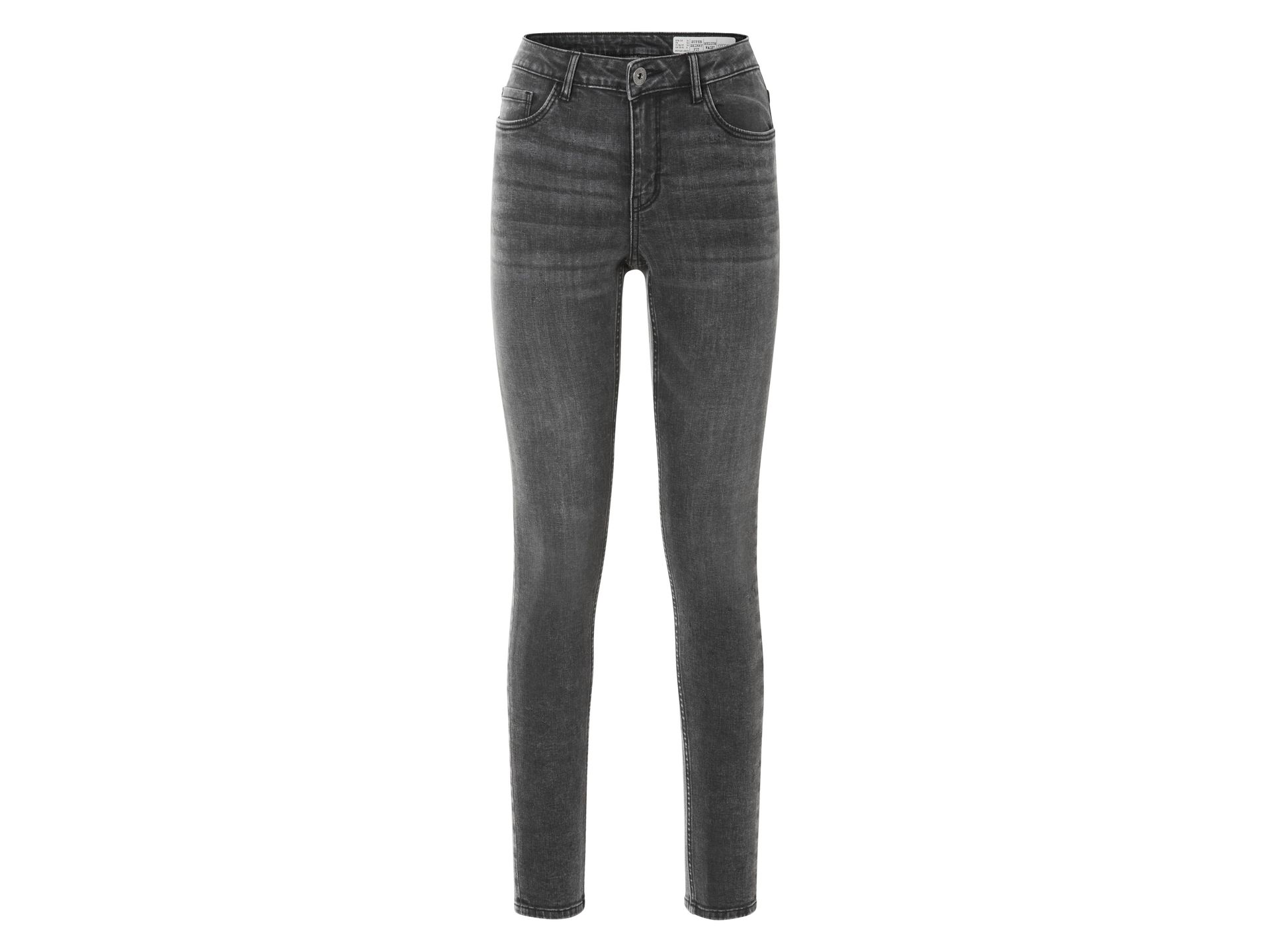 esmara® Jeansy damskie z bawełną, Super Skinny Fit (38 (kurze Länge), Jasnoszary)