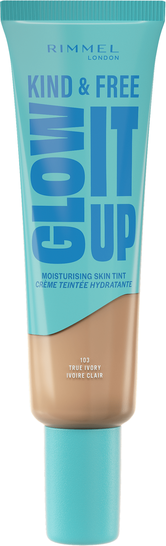 Rimmel Kind & Free Glow It Up Skin Tint Nawilżający podkład do twarzy, 103 True Ivory
