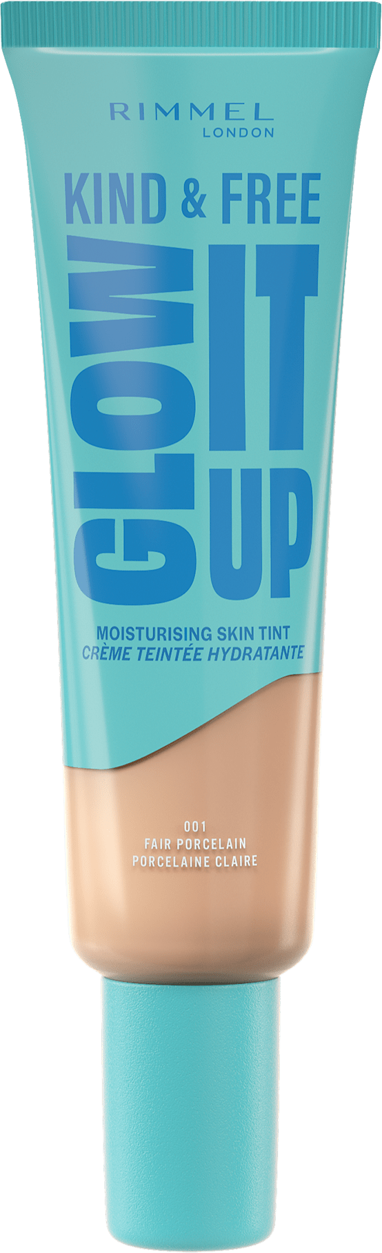 Rimmel Kind & Free Glow It Up Skin Tint Nawilżający podkład do twarzy, 001 Fair Porcelain