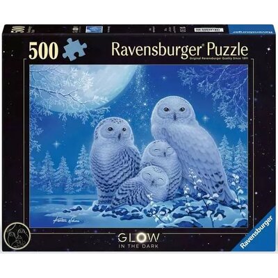 Puzzle RAVENSBURGER Świecące w ciemności Sowy 12000479 (500 elementów)