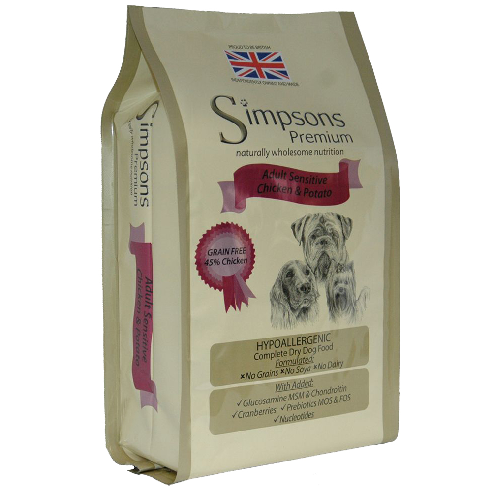Simpsons Premium Adult Sensitive, kurczak z ziemniakami - 2 kg