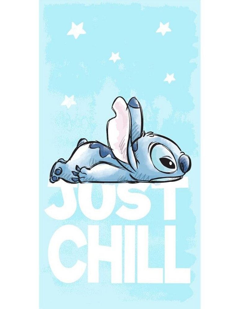 lilo & stitch - just chill - ręcznik plażowy 100% polyester - 70x140cm