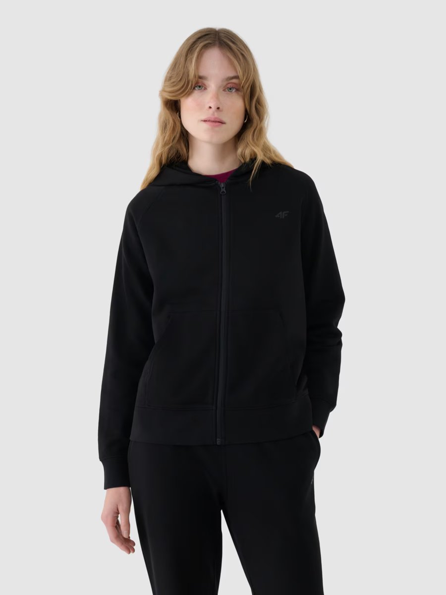 Bluza dresowa rozpinana damska 4F 4FWMM00TSWSF1763-20S Czarny