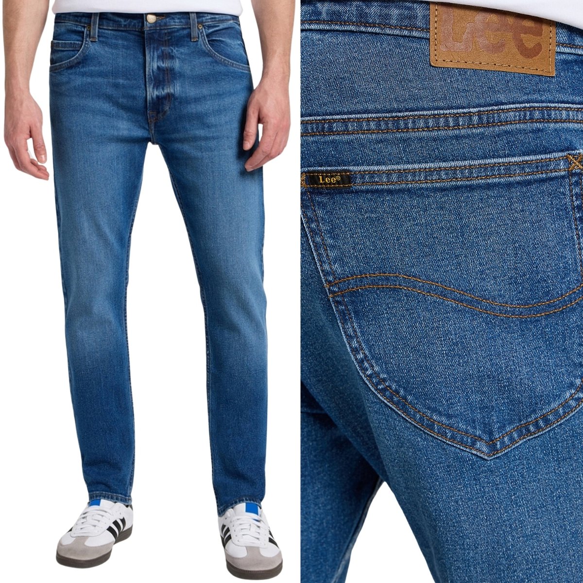 Lee Rider Slim Ballinger Dżins Ciemne Dopasowane Spodnie Jeansowe W31 L30