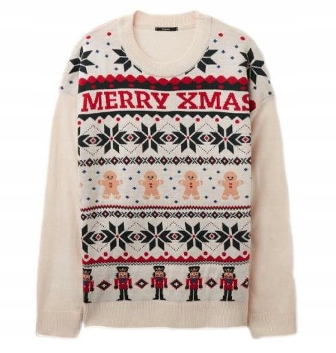 ŚWIĄTECZNY SWETER-EK UNISEX MĘSKI Z DŁUGIM RĘKAWEM CHRISTMAS XXL