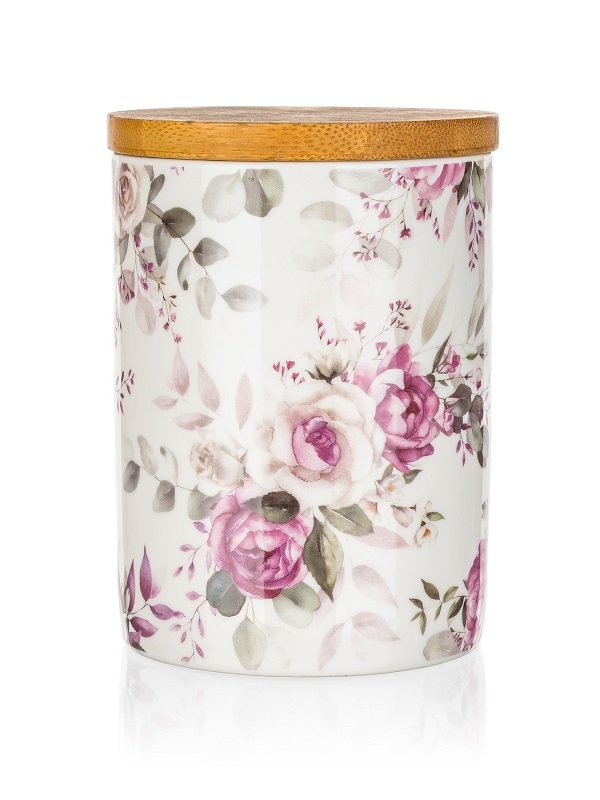 Pojemnik Ceramiczny Z Pokrywką Rose Róże Elegancki 13X10 Cm